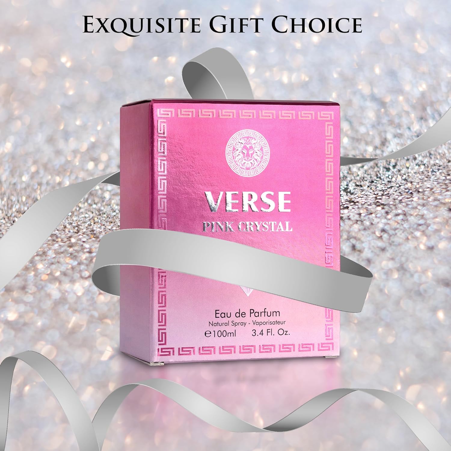 Verse Pink Crystal Eau De Parfum for Woman - Top Notes of Pomegranate, Yuzu & Iced Accord - Base Notes of Peony, Lotus, Magnolia, Amber, Musk & Mahogany - Floral & Fruity Scent - Elegant 100ml Bottle